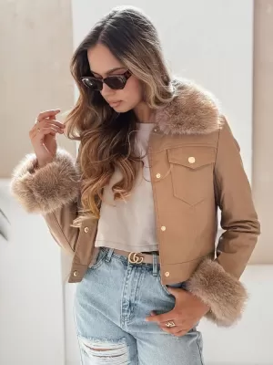 Ženska jakna DSTREET TY5139 KARAMELA