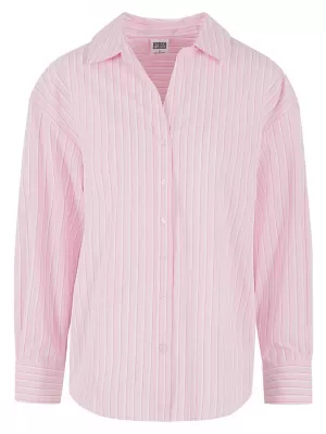 Ženska bluza URBAN CLASSICS TB7176 NJEŽNO ROZA/BIJELA
