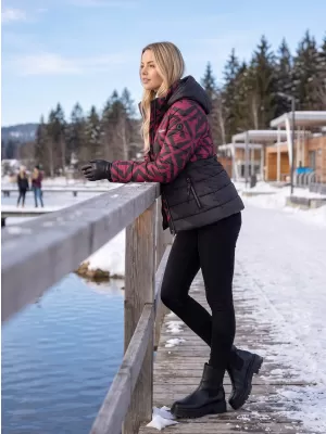 Ženska jakna KIXMI VERONICA CRNO/BORDO