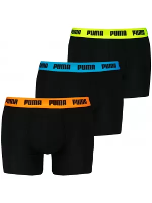 Bokser PUMA MEN EVERYDAY BOXER 3P 93832706 CRNE/RAZNOLIKE BOJE LOGOTIPA