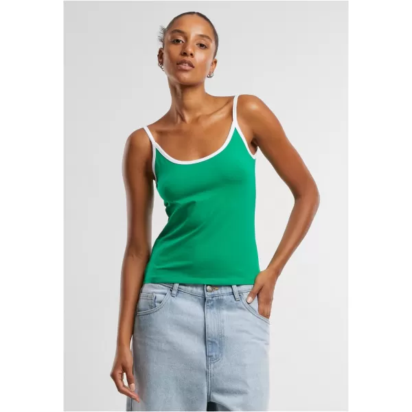  Ženska majica bez rukava URBAN CLASSICS TB7485A ŽABA ZELENA/BIJELA/BIJELA/CRNA 