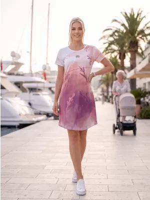 Ženska produžena premium majica ALTISPORT VOJ/ALW083SAT02 BIJELO RUŽIČASTO