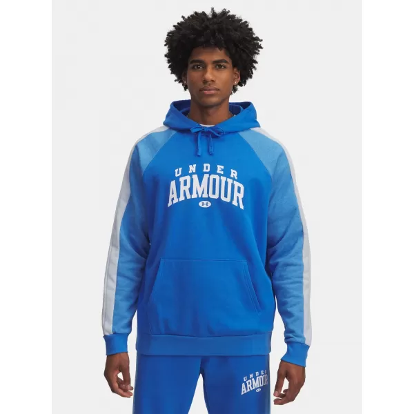  Muški sweatshirt UNDER ARMOUR RIVAL FLC CB HOOD PLAVA 