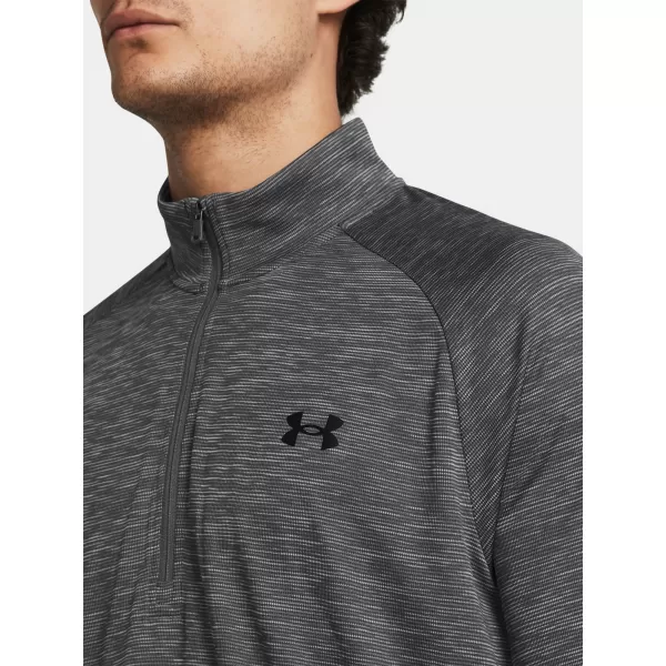  Muška majica kratkih rukava UNDER ARMOUR UA TECH TEXTURED 1/2 ZIP 1382797-025 SIVA 