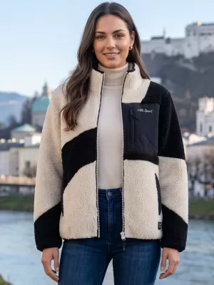 Ženska majica od flisa ALTISPORT GERI CRNO/BEŽ
