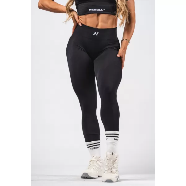  Bešavne maksimalne push-up tajice za oblikovanje FLOW SEAMLESS 497 BLACK Nebbia 