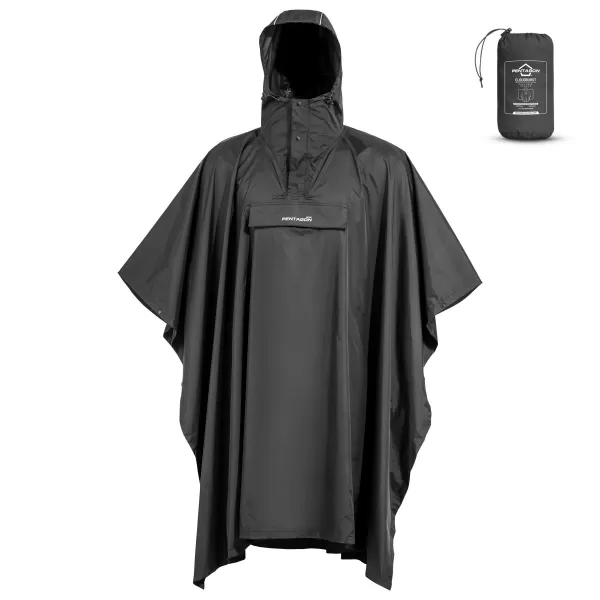  Jakna PENTAGON CLOUDBURST PACKABLE RAIN PONCHO K07018 CRNA 