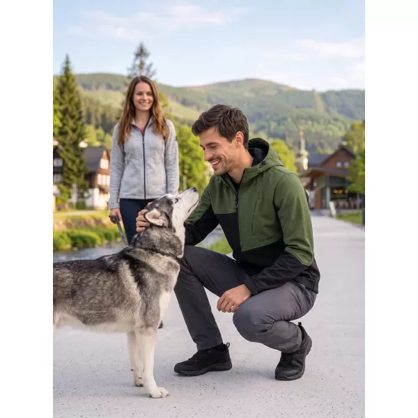  Muška softshell jakna ALTISPORT GAN KAKI/CRNA 