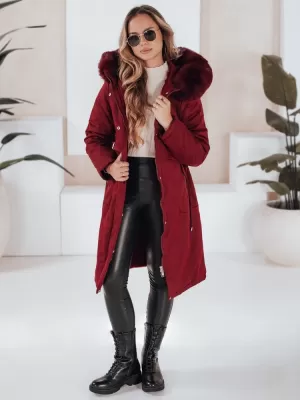 Ženska parka DSTREET TY5114 TAMNOCRVENA