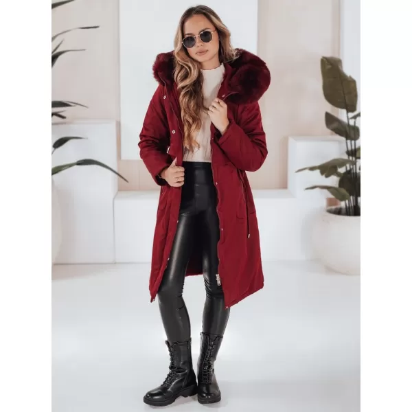  Ženska parka DSTREET TY5114 TAMNOCRVENA 
