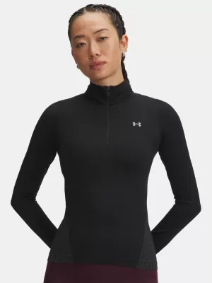 Ženska majica kratkih rukava UNDER ARMOUR UA VANISH SEAMLESS 1/4 ZIP 6000644-003 CRNA