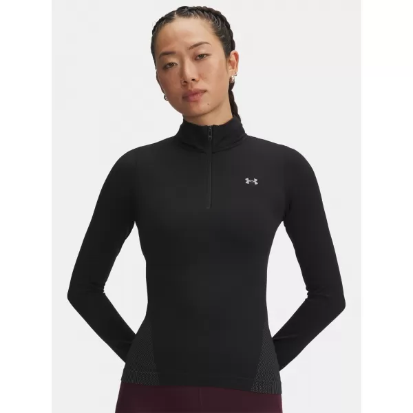 Ženska majica kratkih rukava UNDER ARMOUR UA VANISH SEAMLESS 1/4 ZIP 6000644-003 CRNA 