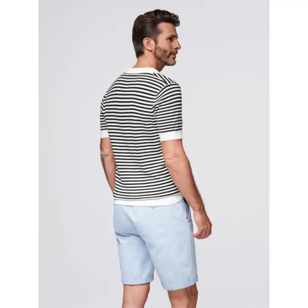  Muški majica OMBRE OM-POSS-0161 CRNO -BIJELI 