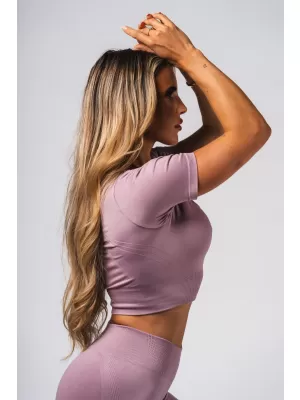 Oblikujući bešavni crop top FLOW SEAMLESS 499 PINK Nebbia