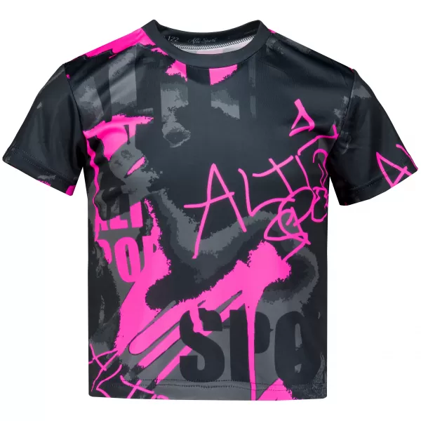  Dječja premium funkcionalna majica ALTISPORT VOJ/ALK076TR01 CRNA/FLUO ROZA 