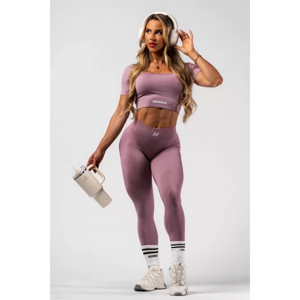  Oblikujući bešavni crop top FLOW SEAMLESS 499 PINK Nebbia 