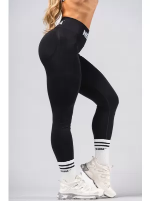 Bešavne extra push-up tajice s visokim strukom FLOW SEAMLESS 496 BLACK Nebbia