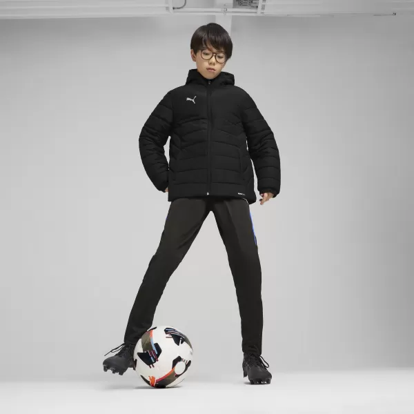  Jakna PUMA TEAMADDITIONS HOODED PADDED JACKET JR 65973803 PUMA CRNO/PUMA SREBRO 