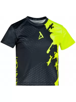 Dječja premium funkcionalna majica ALTISPORT VOJ/ALM112TR01 CRNO-FLUO ŽUTA