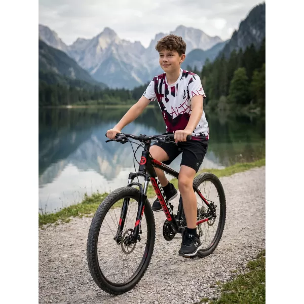  Dječja premium funkcionalna majica ALTISPORT VOJ/ALK076TR01 BIJELO/VINO 