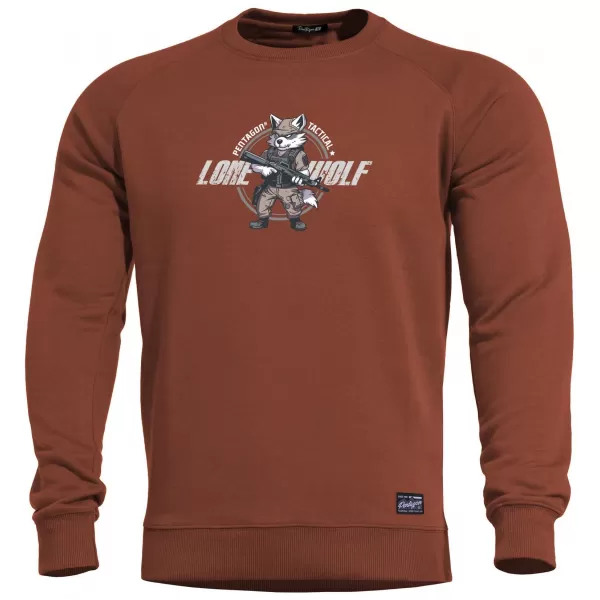  Majica PENTAGON HAWK SWEATER LONE WOLF K09019 KESTENJASTO CRVENA 