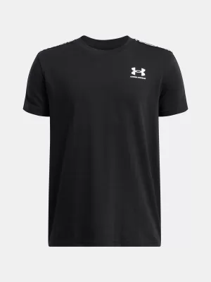 Majica za dječake UNDER ARMOUR UA B ICON TAPED SS 6001583-001 CRNA