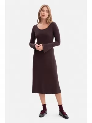 Haljina BEWEAR B308 TAMNA ČOKOLADA