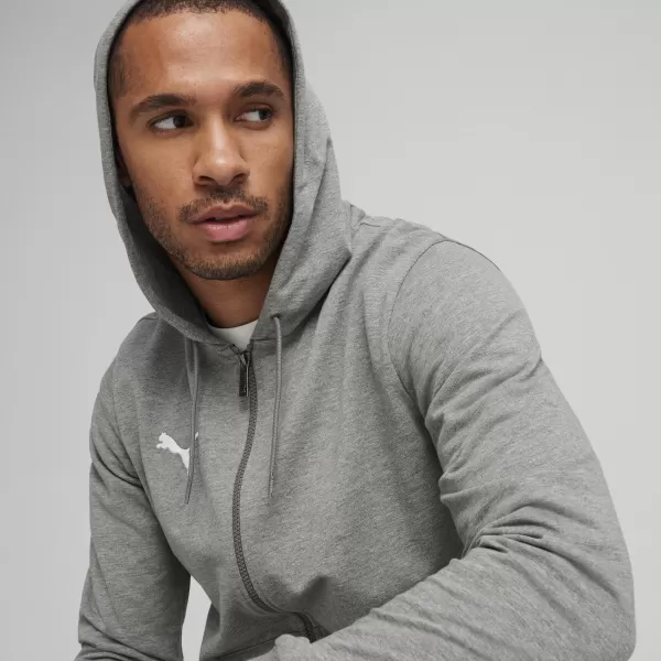  Jakna PUMA TEAMGOAL CASUALS HOODED JACK 658595_33 SREDNJE SIVO OD HEATHER/BIJELO 