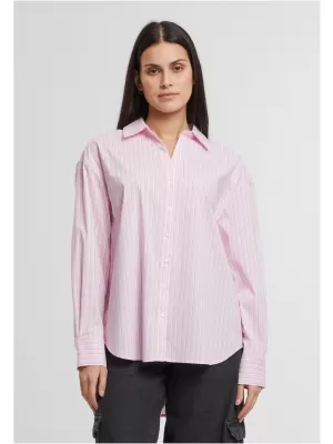 Ženska bluza URBAN CLASSICS TB7176 NJEŽNO ROZA/BIJELA