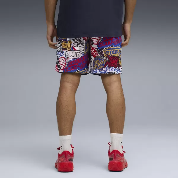 Kratke hlače PUMA HOOPERHOTLINE AOP 7" SHORTS 63283701 ZA SVA VREMENA CRVENA/AOP 