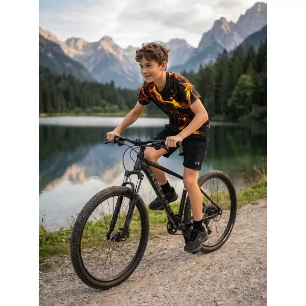  Dječja premium funkcionalna majica ALTISPORT VOJ/ALK071TR01 CRNA I ŽUTA 