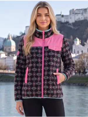 Ženska majica od flisa ALTISPORT GENESIS CRNO/SVIJETLO RUŽIČASTO