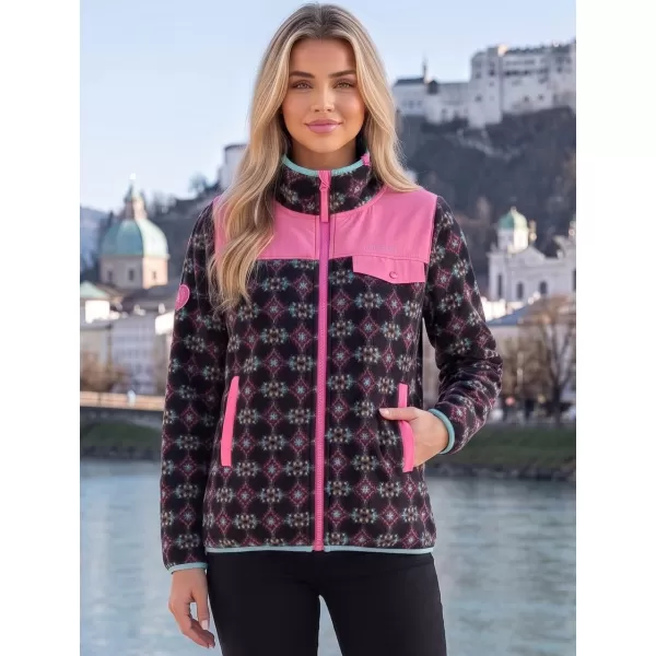  Ženska majica od flisa ALTISPORT GENESIS CRNO/SVIJETLO RUŽIČASTO 