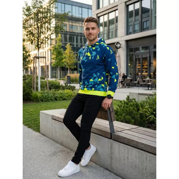  Muška premium funkcionalna majica ALTISPORT VOJ/ALM108MI01 MORNARSKO-NEON ŽUTA 