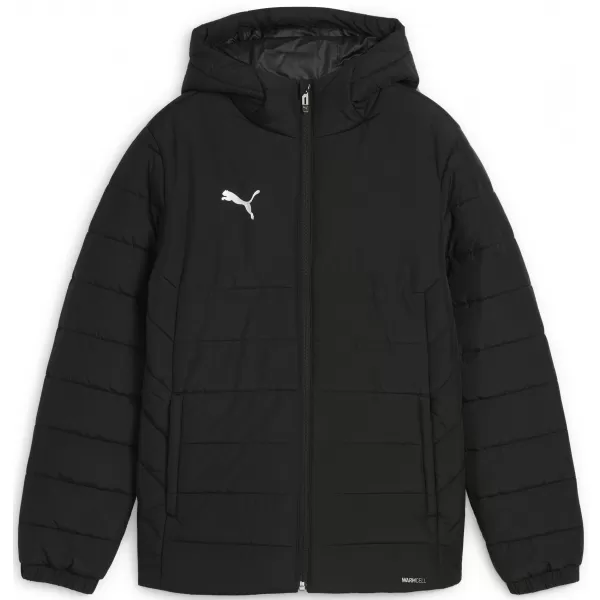  Jakna PUMA TEAMADDITIONS HOODED PADDED JACKET JR 65973803 PUMA CRNO/PUMA SREBRO 