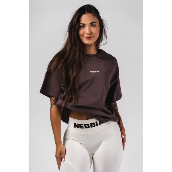  Oversized majica RESET 491 TAMNO SMEĐA Nebbia 