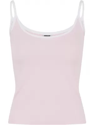 Ženska majica bez rukava URBAN CLASSICS TB7485A RUMENA RUŽA/BIJELA/BIJELA/CRNA