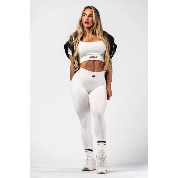  Oblikovanje bešavnih maksimalnih push-up tajica FLOW SEAMLESS 497 CREAM Nebbia 