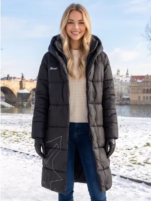 Ženski kaput KIXMI VENECIA CRNO/BIJELO