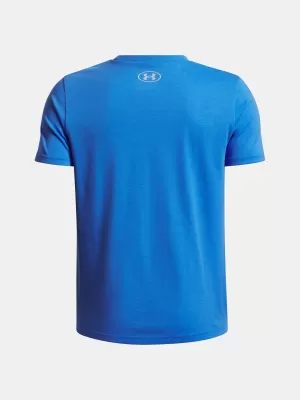 Majica za dječake UNDER ARMOUR UA B LOGO WORDMARK SS PLAVA