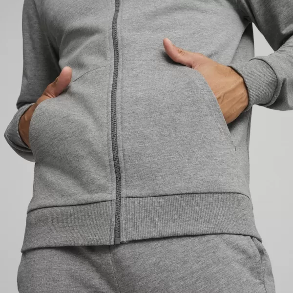  Jakna PUMA TEAMGOAL CASUALS HOODED JACK 658595_33 SREDNJE SIVO OD HEATHER/BIJELO 