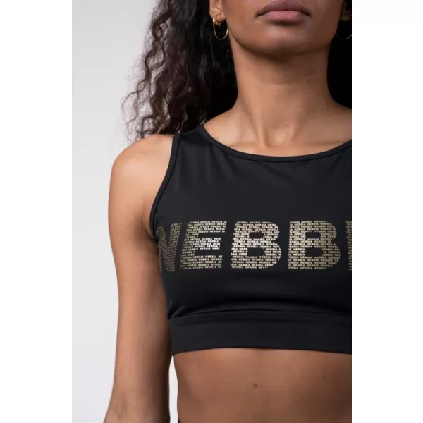 Zlatni mrežasti mini top 830 BLACK Nebbia 