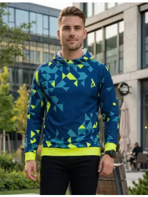 Muška premium funkcionalna majica ALTISPORT VOJ/ALM108MI01 MORNARSKO-NEON ŽUTA