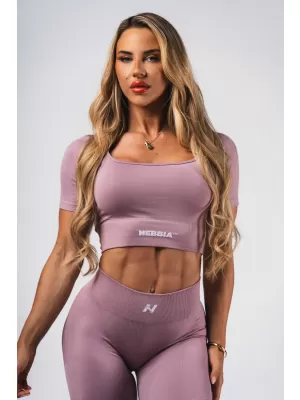 Oblikujući bešavni crop top FLOW SEAMLESS 499 PINK Nebbia