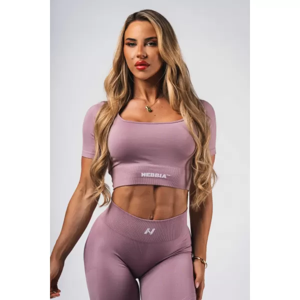  Oblikujući bešavni crop top FLOW SEAMLESS 499 PINK Nebbia 