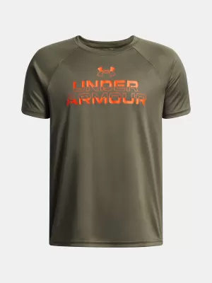 Majica za dječake UNDER ARMOUR UA TECH SPLIT WORDMARK SS 1383010-390 ZELENA