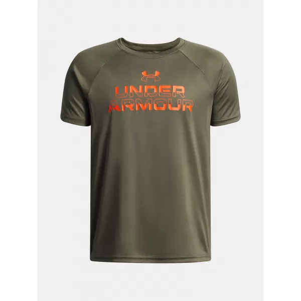  Majica za dječake UNDER ARMOUR UA TECH SPLIT WORDMARK SS 1383010-390 ZELENA 