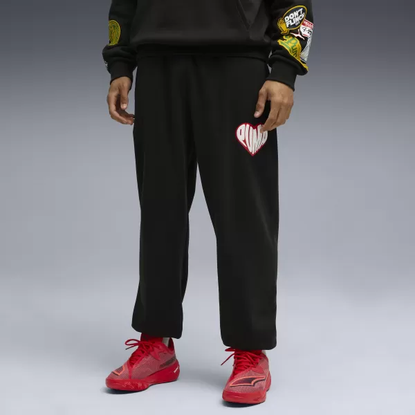  Muške trenirke PUMA HOOPERHOTLINE SWEATPANT 63283402 PUMA CRNA 