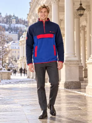 Muška majica od flisa ALTISPORT GARM PLAVO/CRVENO
