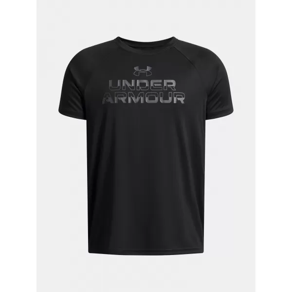  Majica za dječake UNDER ARMOUR UA TECH SPLIT WORDMARK SS 1383010-003 CRNA 
